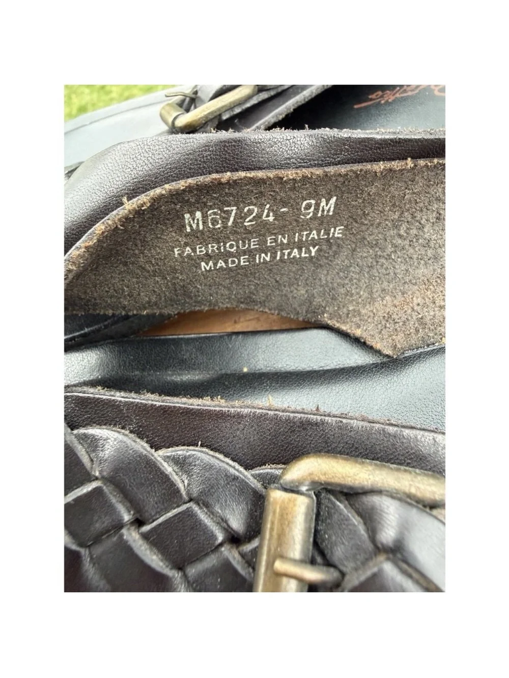 Massimo Matteo Braided Leather Thong Sandals - Dark Brown Sz 9